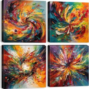 Colorful Wall Art Abstract Multi Color Pictures Bedroom Wall Decor Watercolor Fantasy Splash Liquid Canvas Prints Graffiti Painting - Image 4