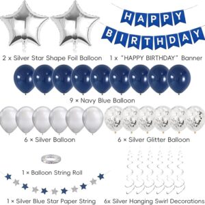 Blue Birthday Party Decorations, Birthday Decorations for Men Women Boys Grils - Image 3