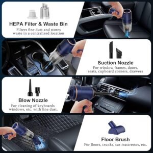 KMM Handheld Car Vacuum Cleaner, 9000Pa Vacuum Cleaner and Air Duster - Image 6